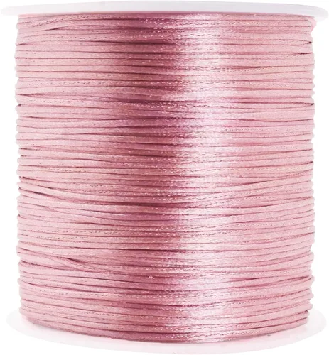 Miniatura 147 de Mandala Crafts Cordón de Satén de Nailon 2mm Cordón Rattail Champagne - 100 Yardas Cordón de Nailon Chino para Nudos Cordón de Seda Cola de Rata