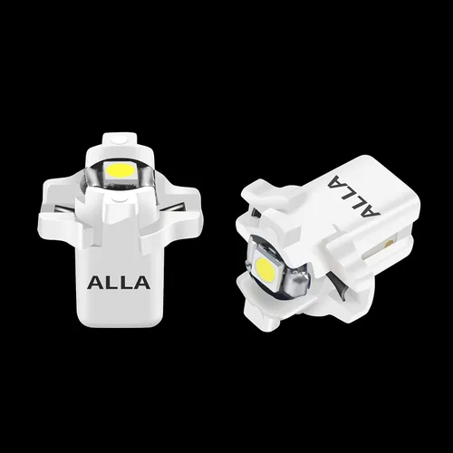 Miniatura 20 de Alla Lighting Bombillas LED superbrillantes B8.3D 17058 202259 2721 MF8, luces de panel de instrumentos amarillo ámbar 3030 SMD, velocímetro