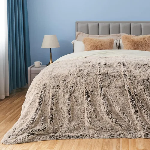 Miniatura 53 de GONAAP Manta de Tiro de Piel Sintética Mullida Tamaño Twin Rosa Claro Súper Suave Acogedora Felpa Mullida Lanuda para Sofá, Sillón o Cama