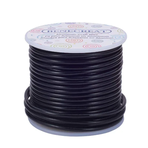 BENECREAT -Alambre de aluminio para joyería de calibre 9, 55 pies, alambre metálico flexible para esculpir, ideal para manualidades de Halloween,
