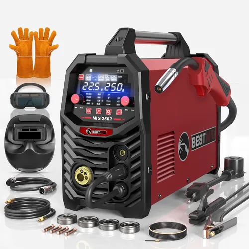Miniatura 13 de BESTMIG 135A Soldador MIG - Soldador de núcleo de flujo 3 en 1, máquina de soldadura MIG/Lift TIG/Stick - Inversor IGBT portátil - 110 V con casco