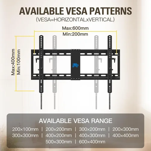 Miniatura 5 de Mounting Dream Soporte de Pared para TV de Inclinación Avanzada Certificado por UL para la Mayoría de TVs de 42-90 Pulgadas, Soporte de TV