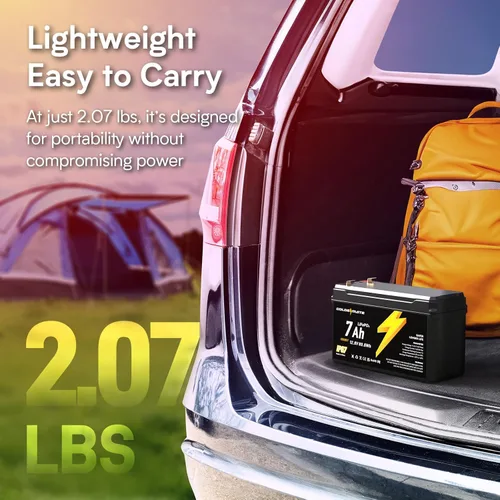 Miniatura 5 de GOLDENMATE Batería de ciclo profundo LiFePO4 de litio de 12 V 7 Ah, más de 5000 ciclos, batería de fosfato de hierro de litio impermeable IP67, BMS