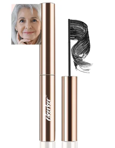 Máscara negra para pestañas finas y cortas y mujeres mayores y pestañas de múltiples capas, máscara de longitud extrema y voluminizadora para