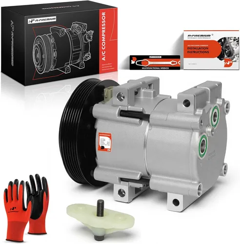 A-Premium Compresor de aire acondicionado con embrague compatible con chasis de autocaravana 4.9L 7.5L 1989, Ford F-150, F-250, F-350, F-53