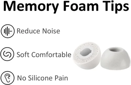 Miniatura 5 de A-Focus Galaxy Buds 2 Pro 214523 - Puntas de doble brida y espuma viscoelástica de repuesto, con cancelación de ruido, compatible con Beats Studio