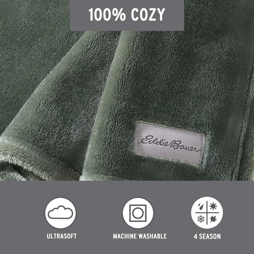 Miniatura 2 de Eddie Bauer - Manta, ropa de cama reversible de sherpa súper suave y forro polar cepillado, mantas para sofá, ideal para descansar