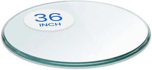Miniatura 62 de Dulles Glass Superficie de Mesa de Vidrio Redonda de 12 Pulgadas - Templado - Superficie de Vidrio de 3/8 Pulgadas de Grosor, Pulido Plano Seguro