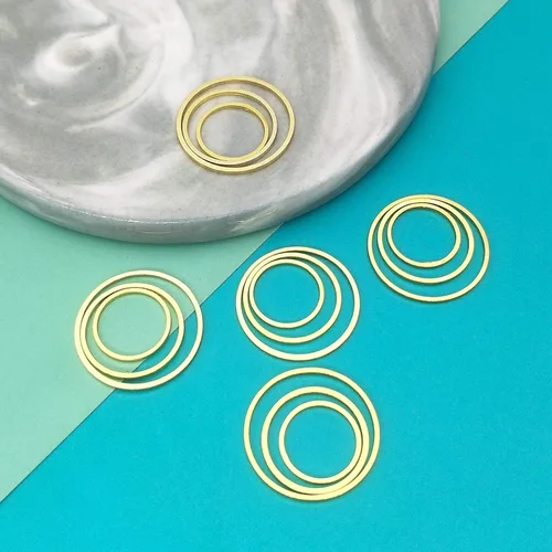 Miniatura 7 de 70 aros de cuentas para hacer joyas, aretes de aro, accesorios circulares de bisel abierto, marco colgante para manualidades, collar de aretes, Oro K