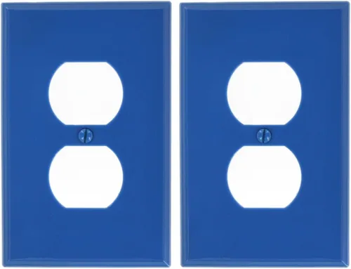 Miniatura 5 de Leviton Placa de pared de nailon Midway de 1 gang, 1 dúplex, tamaño Midway, 1 paquete, PJ8-E, negro