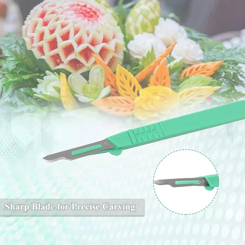 Miniatura 8 de Bisturí desechable estéril #23, herramienta de podología y dermaplaning, cuchillas de acero al carbono de precisión con mango de plástico, bolsas