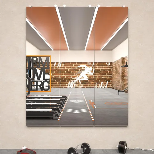 Miniatura 10 de Keonjinn Espejo de gimnasio en casa, 48 x 24 pulgadas x 2 piezas, espejo de ejercicio grande, espejos de cuerpo completo sin marco, vidrio templado