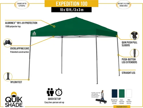 Miniatura 3 de Quik Shade Expedition 100 Team Colors - Toldo instantáneo Azul (Twilight Blue)