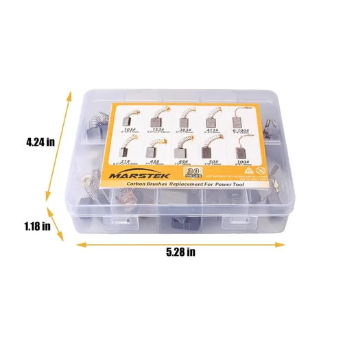 Miniatura 3 de Juego de 30 cepillos de carbón para motor eléctrico, 10 tamaños surtidos, kit de repuesto para amoladoras angulares, taladros de martillo eléctrico