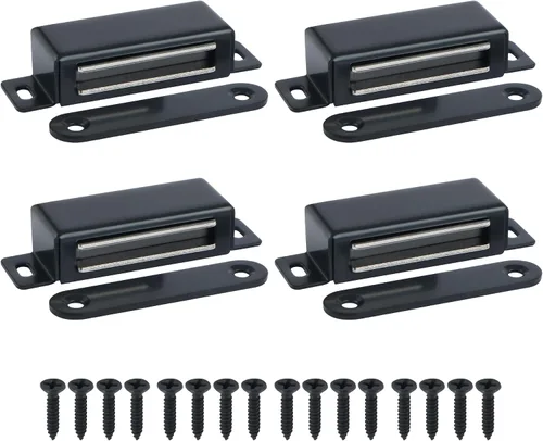 Miniatura 12 de Alise Cat005G-4P - Cerradura magnética para gabinete, cierre de puerta con fuerte magnético para gabinetes, puertas de armario doradas, cerraduras