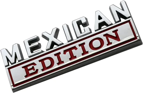 Miniatura 2 de Paquete de 2 emblemas de edición mexicana 3D, calcomanías de repuesto para automóvil, camión, SUV, barco, decoración de puerta de vehículo Rojo