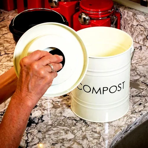 Miniatura 6 de Cubo para abono, de 0.8 galones, para la cocina, inoxidable, sin filtraciones, resistente, para durar toda la vida. Cubo de basura orgánico a