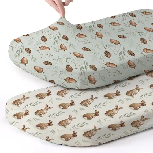 Miniatura 29 de Pack n Play Sheets, BROLEX 2 Pack Mini Crib Sheets,Stretchy Portable Fitted Playard Sheet Set, Convertible Playard Mattress Cover,Ultra Soft