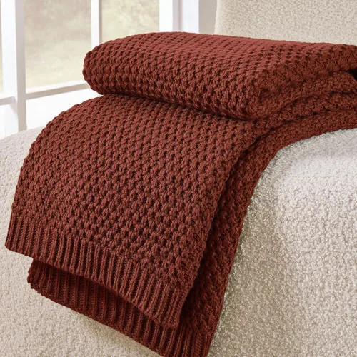 Miniatura 22 de Manta de punto beige para sofá, manta de punto de tablero de ajedrez beige para cama, manta de punto reversible suave y acogedora, 50 x 60 pulgadas
