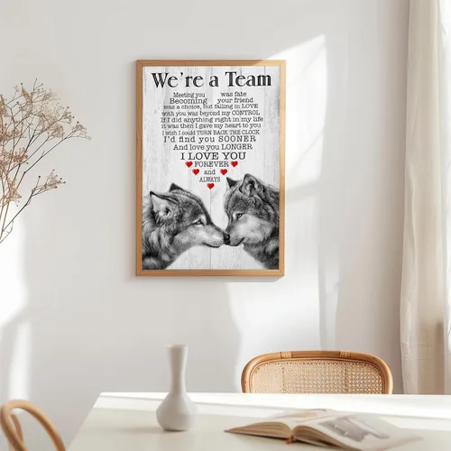 Miniatura 6 de Cuadro de lobo, arte de pared motivacional de lobo, póster inspirador, impresiones en lienzo, pinturas para decoración de pared de pareja
