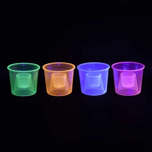 Miniatura 4 de Party Essentials Copas de bombardero de plástico, vasos Jager Bomb Shot, 4 onzas, neón surtido, 50