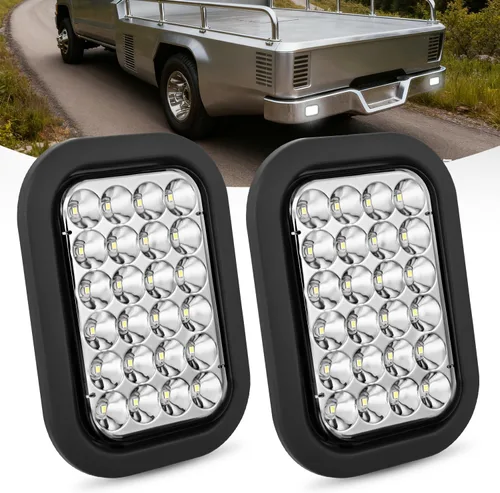 Miniatura 18 de Nilight Luz trasera ovalada de 6 pulgadas, 4 unidades, color rojo, 24 luces LED de parada de freno y giro con ojales de montaje empotrado, 4 luces