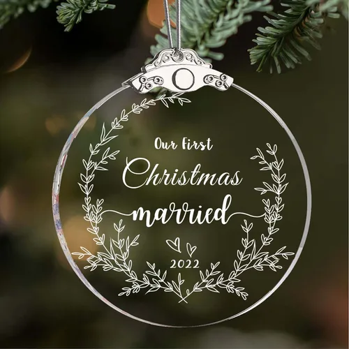 Miniatura 12 de ZUNON "First Christmas in Our New Home 2021" Adornos de decoración de recuerdo de día festivo recién casado, regalos de fiesta