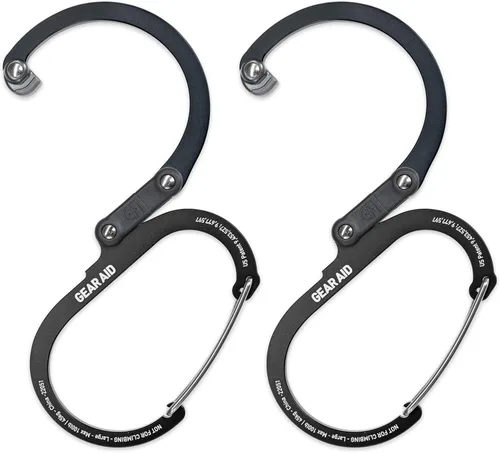 GEAR AID HEROCLIP (grande) mosquetón y clip de gancho para colgar artículos de alta resistencia, mochilas de camping, maletas, kayaks, bicicletas y