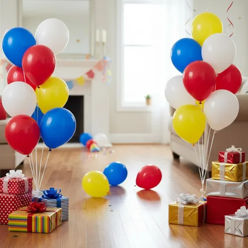 Miniatura 4 de KADBANER Globos blancos, amarillos, rojos y azules, paquete de 100, globos de látex de 12 pulgadas