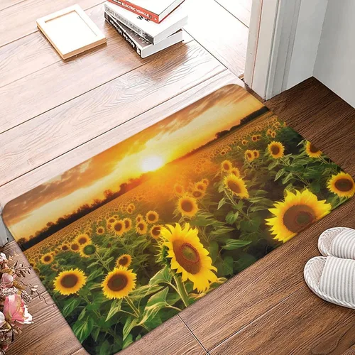Miniatura 15 de Tapete para puerta delantera, estampado de peonías, primavera, tapete de bienvenida, absorbente, antideslizante, tapete de entrada suave, alfombra