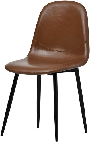 Miniatura 7 de OSJ Silla, Silla de comedor, 1 silla, silla Eames, silla redonda, cuero PU, silla de comedor, 1 silla, elegante, tela de cuero sintético, silla