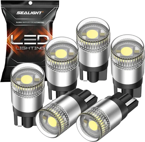 Miniatura 24 de SEALIGHT 194 foco LED 2000K ámbar 168 T10 2825 W5W 600% de brillo, focos LED de cuña para interior de automóvil, reemplazo para luces de matrícula