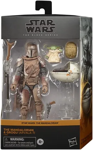 Miniatura 2 de Star Wars The Black Series The Mandalorian and Grogu (Arvala-7) Toys - Figuras de acción The Mandalorian a escala de 5.9 in, para niños a partir