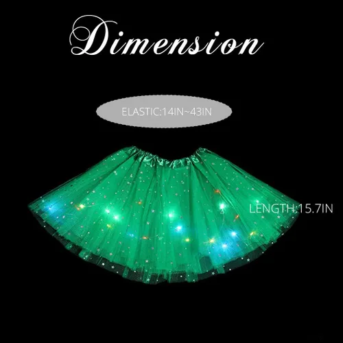 Miniatura 5 de RELBCY Falda tutú LED para mujer, tutú de tul iluminado, falda tutú en capas de neón, disfraz de tutú para fiesta de festival, para mujeres y niñas