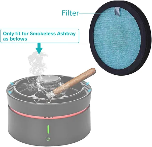 Miniatura 2 de Filtro para cenicero sin humo, filtro HEPA de repuesto para grabador de humo, eliminador de olores, purificador de detector de aire con indicador