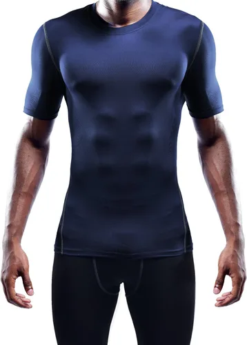 Miniatura 2 de NELEUS Paquete de 3 camisetas de entrenamiento de capa base de compresión atlética para hombre