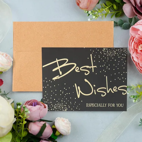 Miniatura 5 de Granhoolm Paquete de 50 sobres – 5 x 7 pulgadas para invitaciones y tarjetas de felicitación – Despegar y prensar, ideal para bodas (Kraft)
