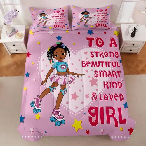 Miniatura 3 de Juego de edredón negro de bailarina tamaño individual para niñas y niños, juego de edredón mágico para adolescentes y niños, juegos de ropa de cama