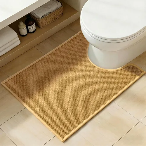 Miniatura 16 de YIHOUSE Juego de 2 tapetes de baño, color beige, ultrafino, absorbente, antideslizante, para baño, lavable, ducha, lavabo, lavandería