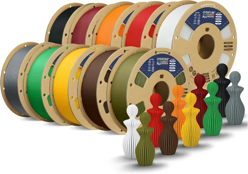 Miniatura 35 de Overture PLA Plus (PLA+) Filamento de 1/16 pulgadas, dureza mejorada con rollo PLA, con superficie de construcción 3D de 7.87 × 7.87 pulgadas, PLA