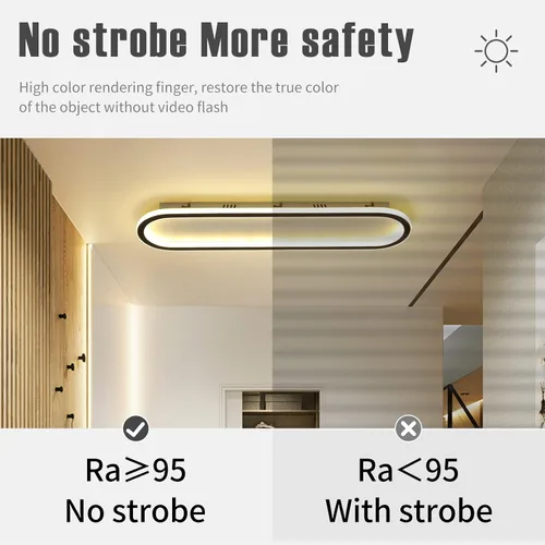 Miniatura 4 de Lámpara de techo LED moderna, anillo negro empotrado, lámpara de techo con control remoto, lámpara de techo acrílica para dormitorio, pasillo, isla