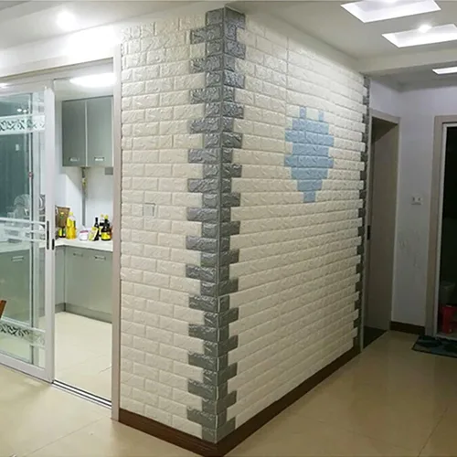 Miniatura 6 de Paneles de pared de espuma 3D, 5 azulejos que cubren 28.7 pies cuadrados, papel tapiz grueso de ladrillo para despegar y pegar para decoración