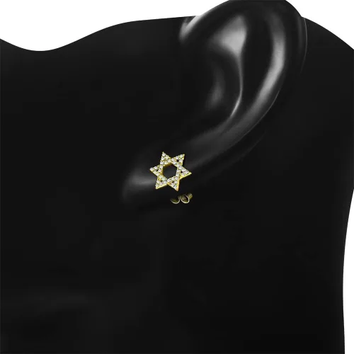 Miniatura 4 de Pendientes de plata de ley 925 con diseño de estrella judía de David
