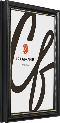 Miniatura 3 de Craig Frames Marco de fotos de 8 x 10 pulgadas, madera de álamo victoriana negra y dorada, 0.75 pulgadas de ancho
