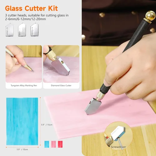 Miniatura 4 de PP OPOUNT Kit de vitrales para principiantes y adultos, kit completo de fabricación de vitrales con soldador ajustable de 100 W, herramientas