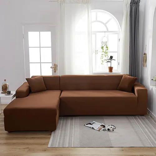 Miniatura 17 de Konsilsa Funda elástica para sofá en forma de L, funda completa para sofá de 1/2/3/4 plazas, protector de muebles suave, antideslizante, lavable a