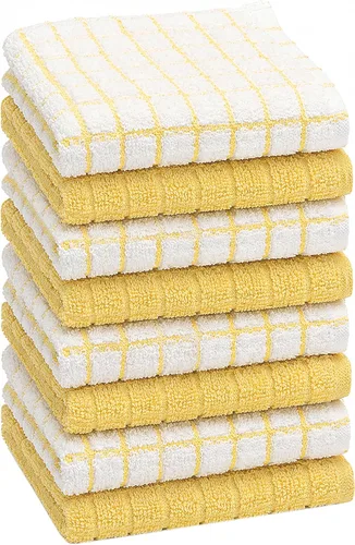 Miniatura 11 de Bumble - Paños de cocina (8 unidades) 12 x 12 pulgadas Toallas de cocina 100% algodón 405 GSM Toallas de cocina suaves, altamente Gris