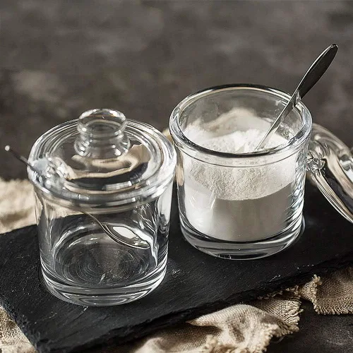 Miniatura 5 de Vencer Azucarero de vidrio transparente con tapa y cuchara de acero inoxidable para servir azúcar, 6.3 onzas (6.1 fl oz), recipiente de azúcar