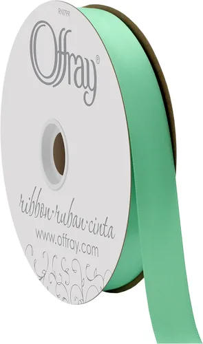 Miniatura 16 de Offray Cinta doble faz de satén, carrete de 7/8 pulgadas de ancho x 20 yardas, color blanco envejecido