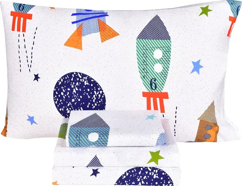 Miniatura 18 de Scientific Sleep Juego de sábanas de 100% algodón para niños y niñas, adolescentes, sábana encimera, sábana bajera y funda de almohada